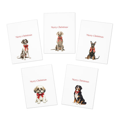 Dog Christmas Cards| Merry Christmas Greeting Cards – 25 Unique Designs | Blank Inside