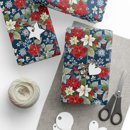 Festive Floral Christmas Wrapping Paper