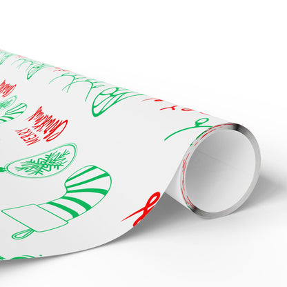 Doodle All the Way – Christmas Line Art Wrapping Paper