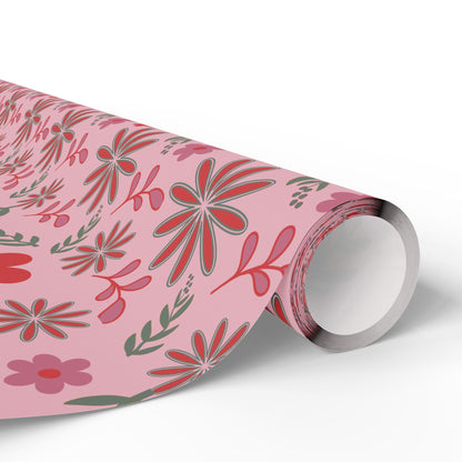 Pink Blossom Vintage Floral Wrapping Paper
