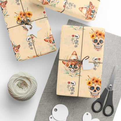 Fiesta Forever – Day of the Dead Floral Skull Wrapping Paper