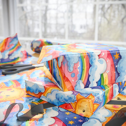 Whimsical Sun & Rainbow Wrapping Paper
