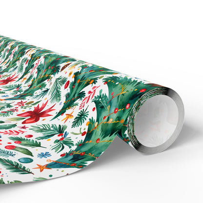 Merry & Bright Botanicals – Watercolor Tree & Garland Wrapping Paper
