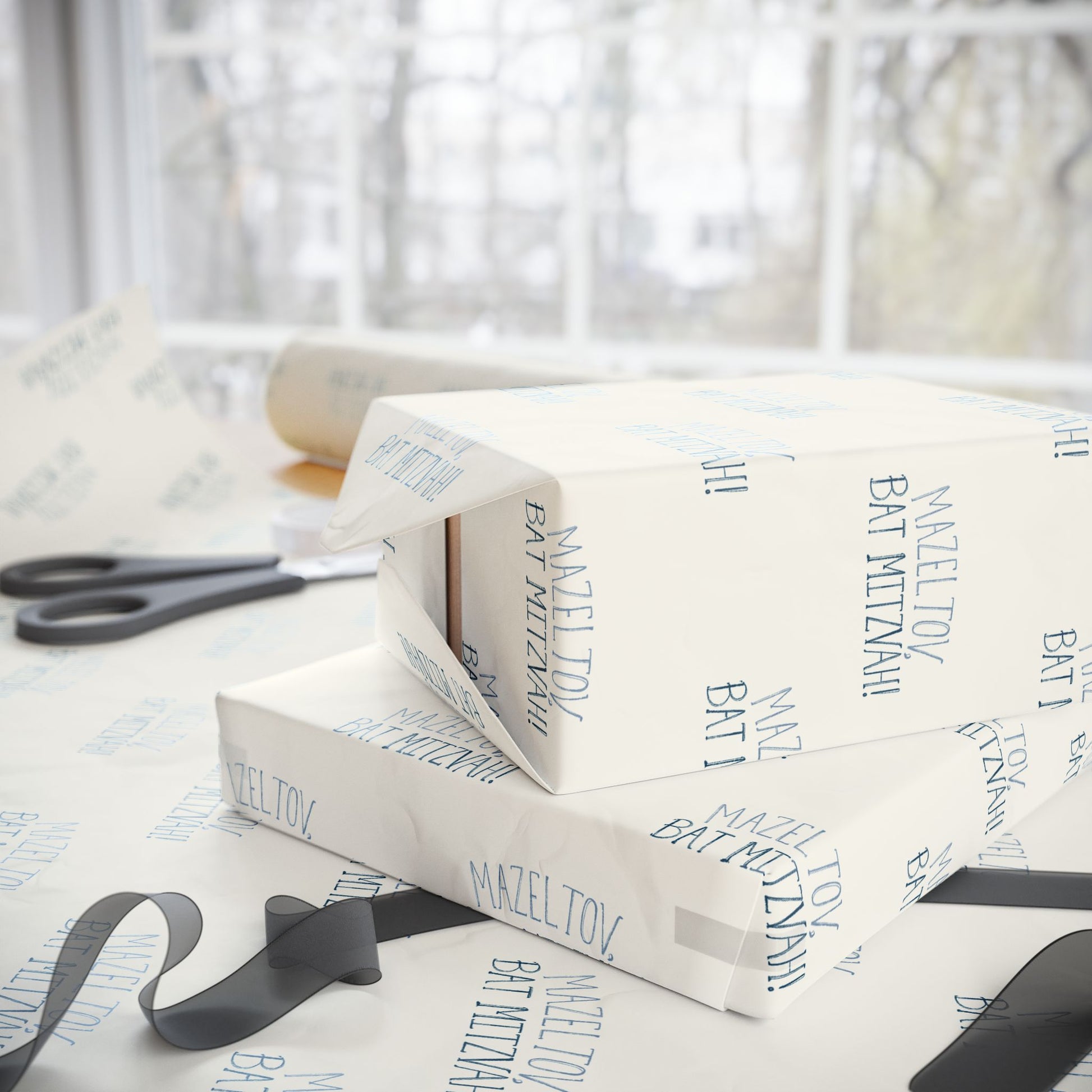 Elegant Mazel Tov Bat Mitzvah Gift Wrap
