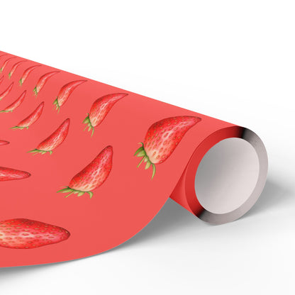 Red Strawberry Wrapping Paper