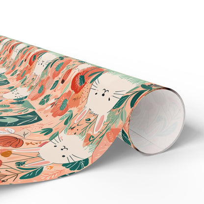 Bunny and Floral Wrapping Paper Roll