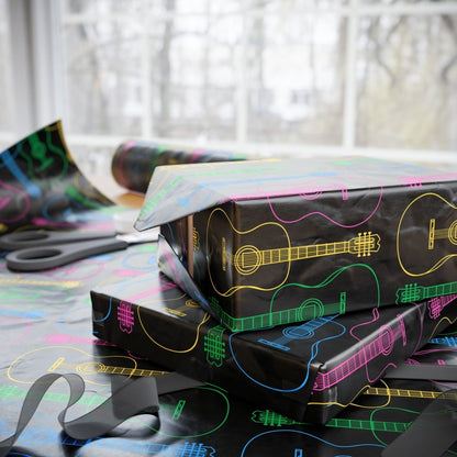 Wrapping Paper - Neon Guitar Design