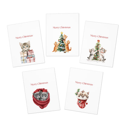 Funny Christmas (Cats - Set 3) Greeting Card Pack | Set of 5 Holiday Cards | Cute & Cheeky Christmas Cards