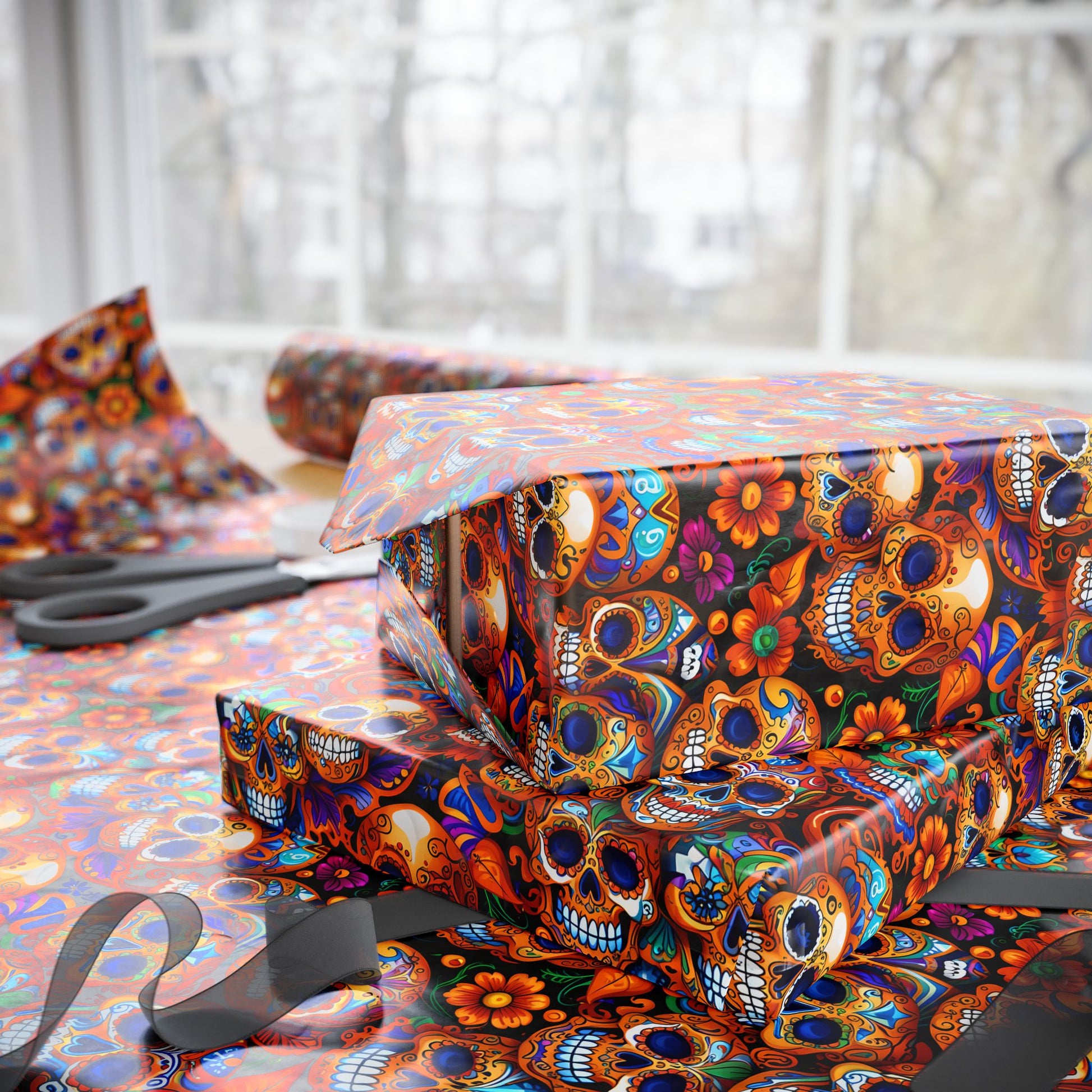 Colorful Skull Wrapping Paper