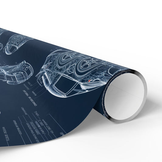 Car Blueprint Wrapping Paper