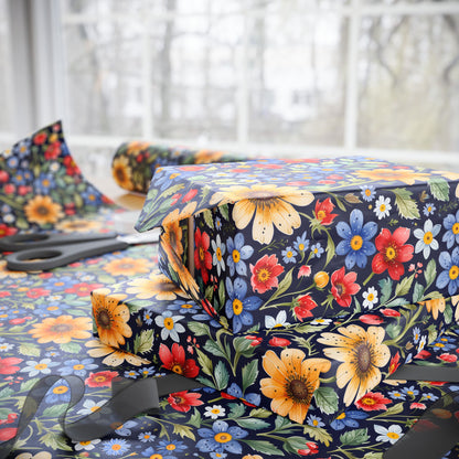 Colorful Floral on Black Background
