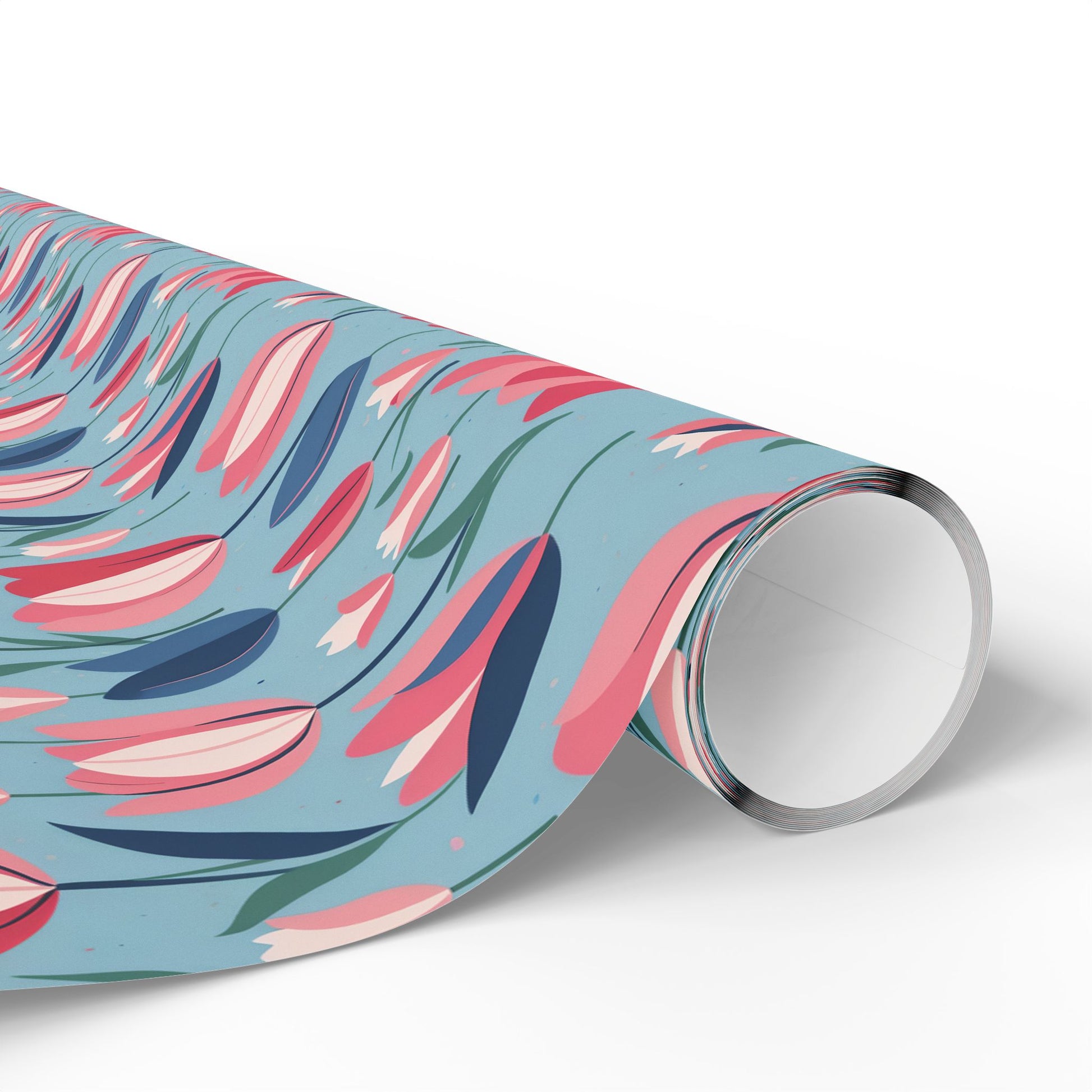 Chic Blue Tulip Wrapping Paper