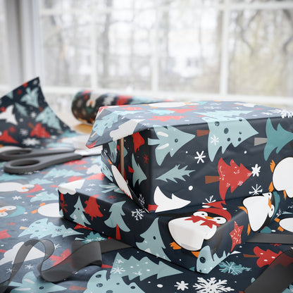 Tuxedos & Tinsel – Penguin Christmas Wrapping Paper