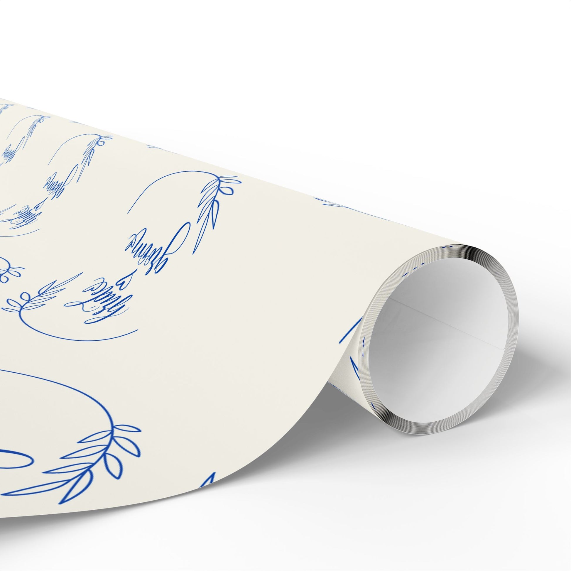 Bride & Groom Gift Wrap in Blue