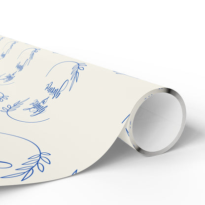 Bride & Groom Gift Wrap in Blue