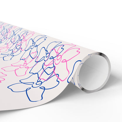 Floral Line Drawing Wrapping Paper Roll