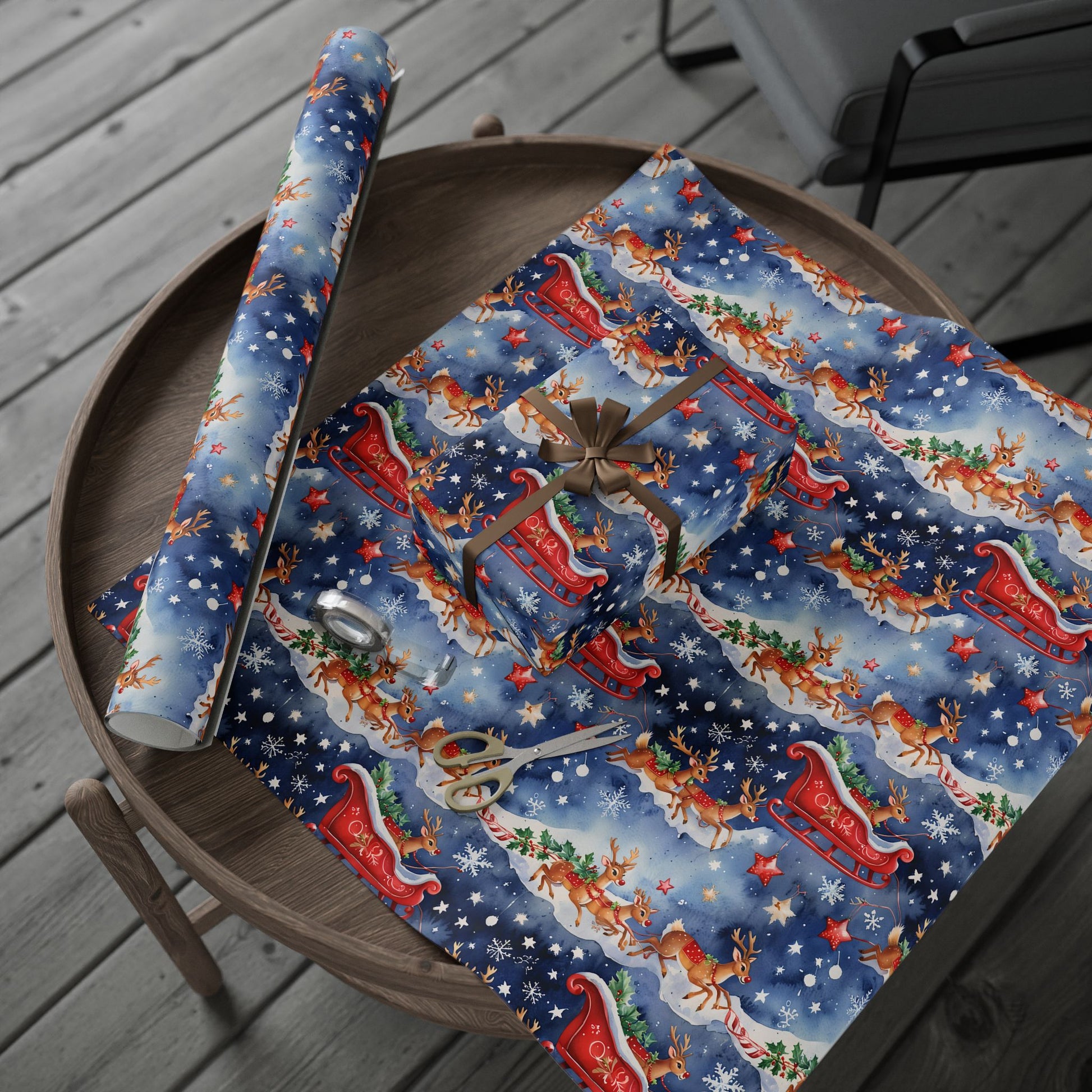 Santas Sleigh Gift Paper