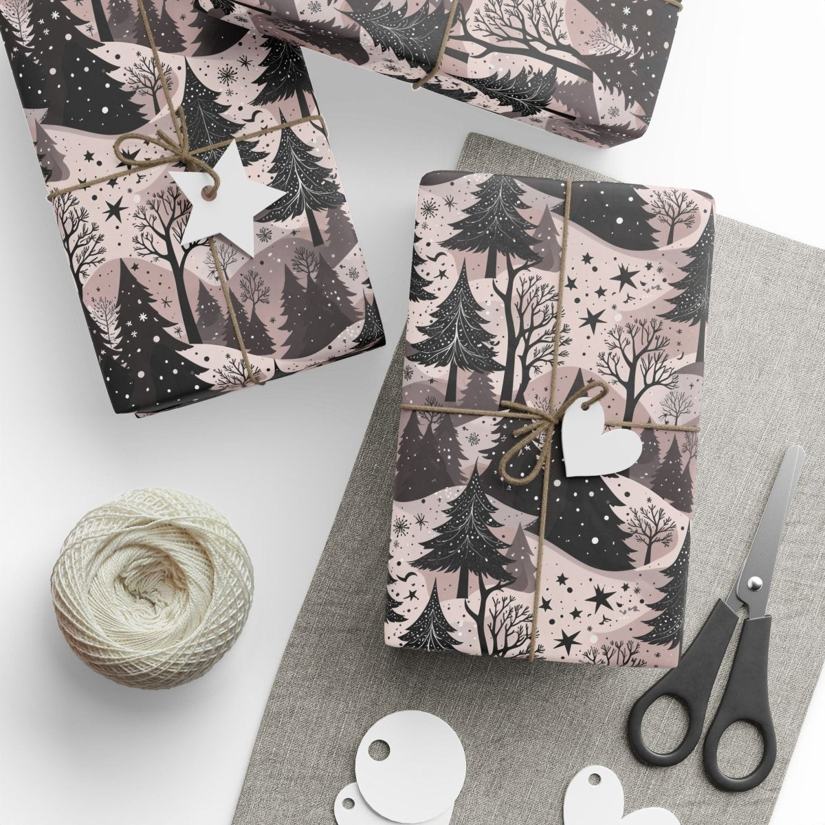 Blush Frost Forest – Pink Winter Wonderland Wrapping Paper