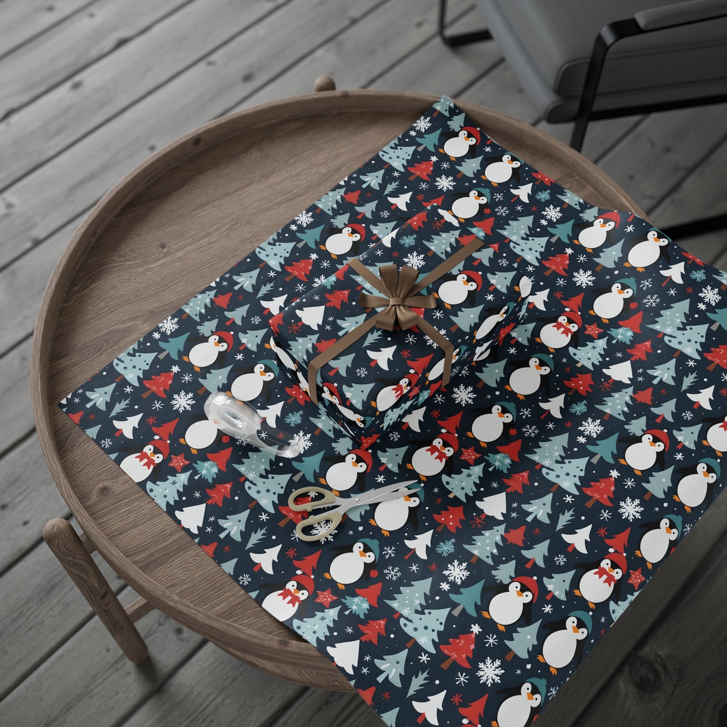 Tuxedos & Tinsel – Penguin Christmas Wrapping Paper