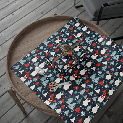 Tuxedos & Tinsel – Penguin Christmas Wrapping Paper