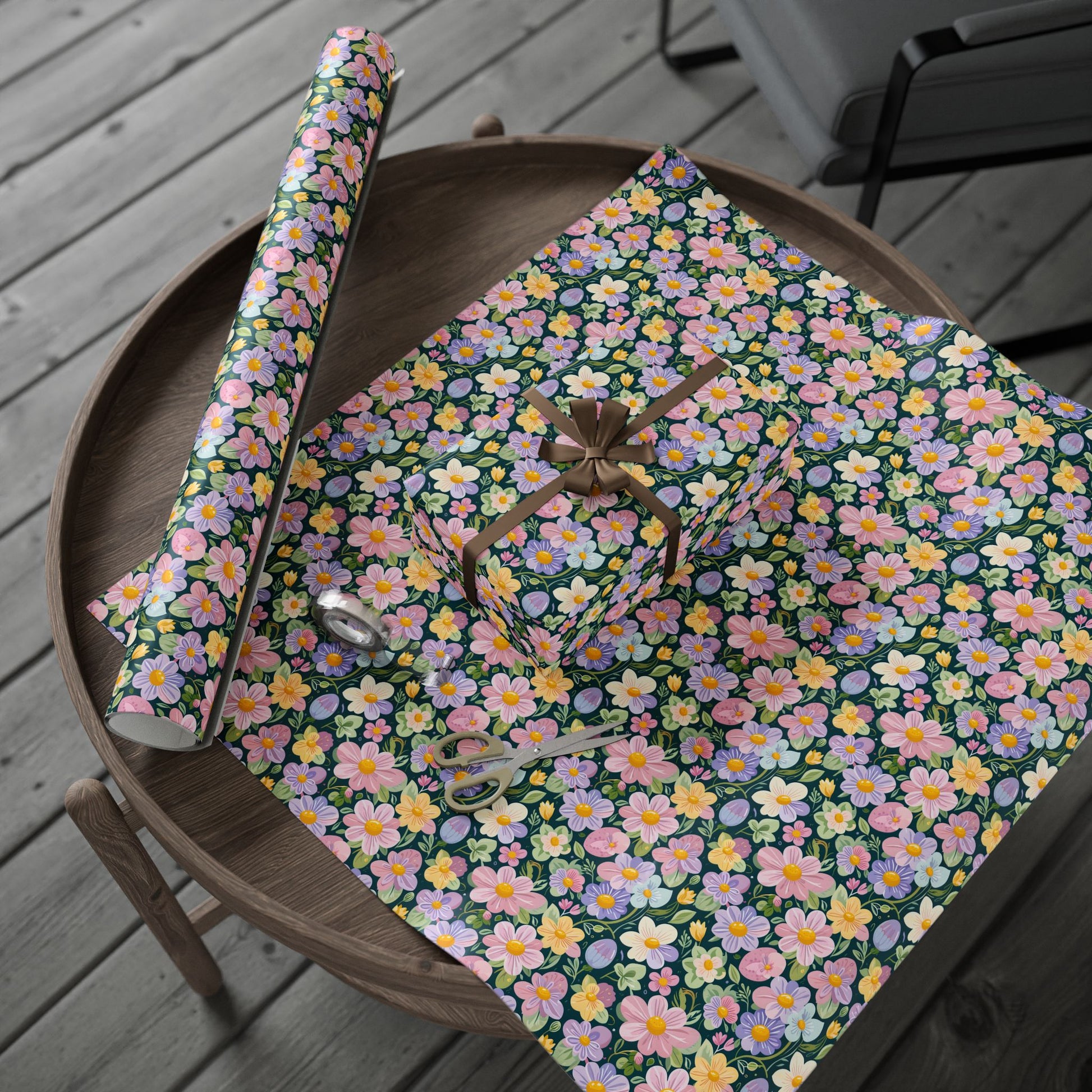 Vibrant Pastel Floral Wrapping Paper