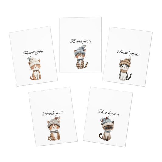 Cat Thank You Cards – 10 Pack | Blank Inside
