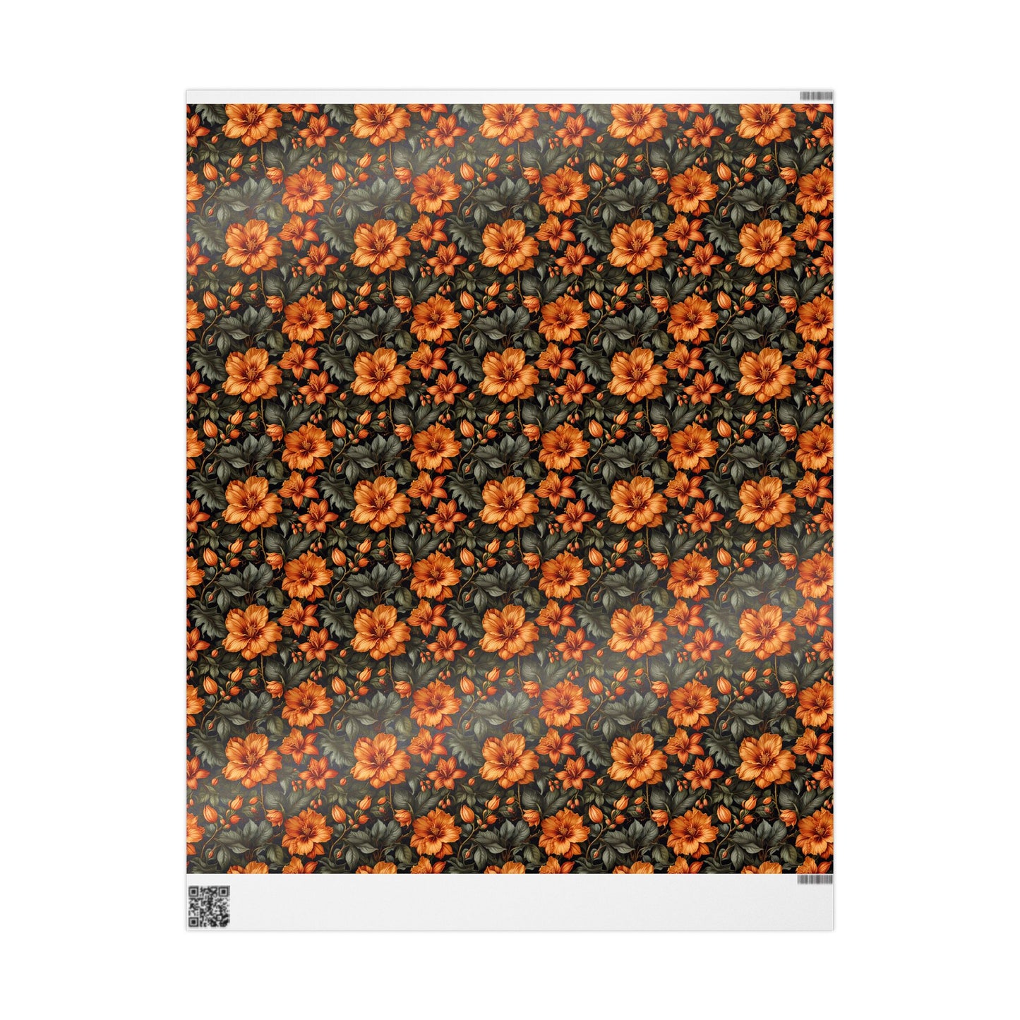 Vintage Orange Floral Wrapping Paper