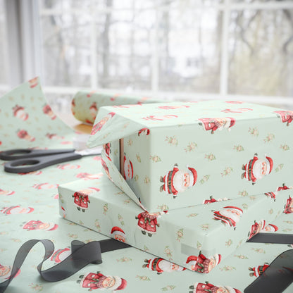Mint to Be Merry – Santa & Mrs. Claus Wrapping Paper