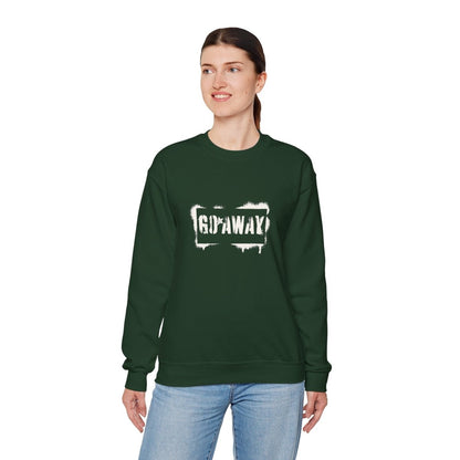 Crewneck Sweatshirt - 'Go Away' Stencil Graphic Cozy Pullover