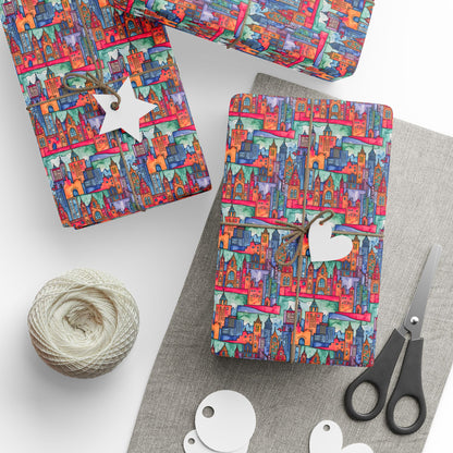 Wrapping Papers - Vibrant Abstract Cityscape
