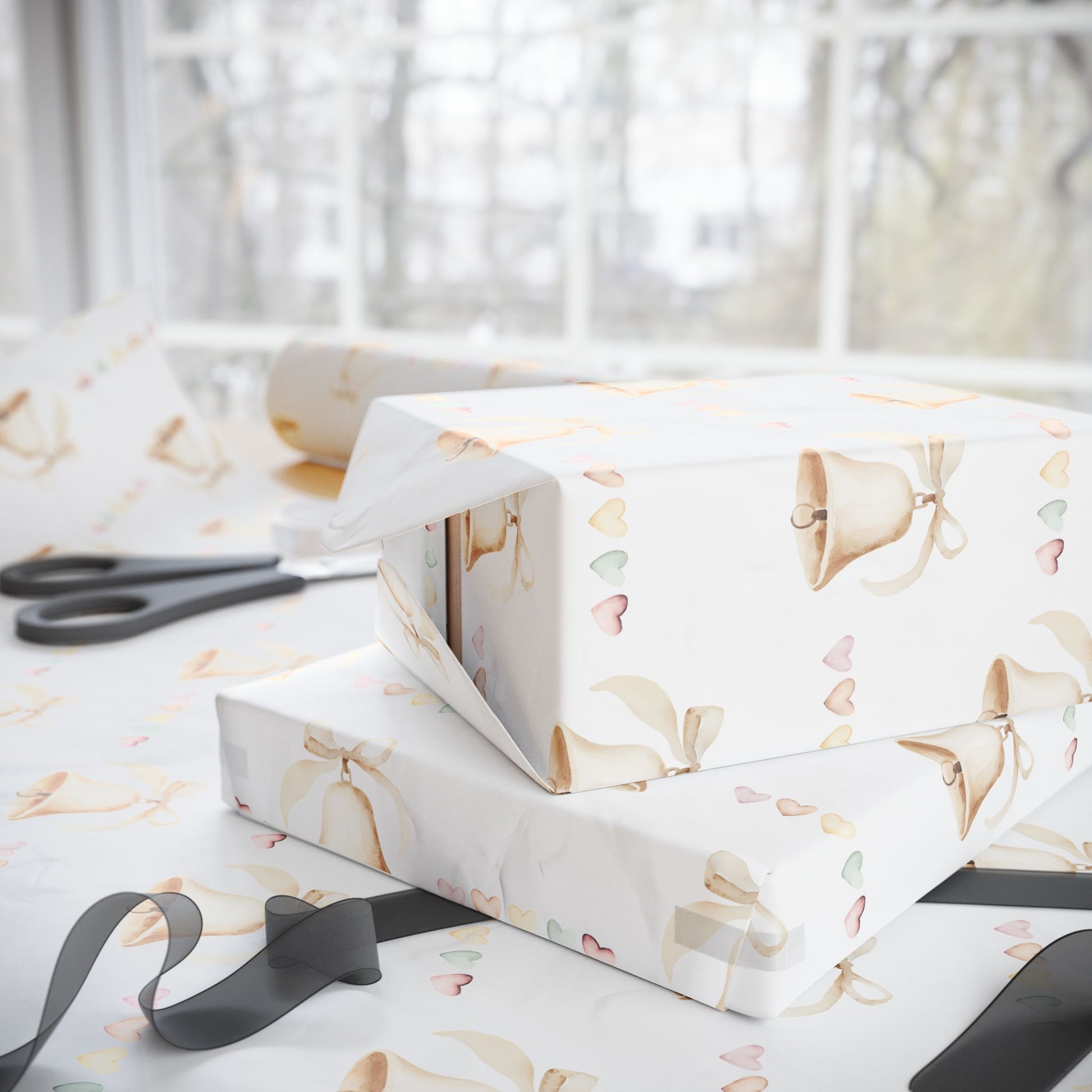 Wedding Bells and Hearts Wrapping Papers