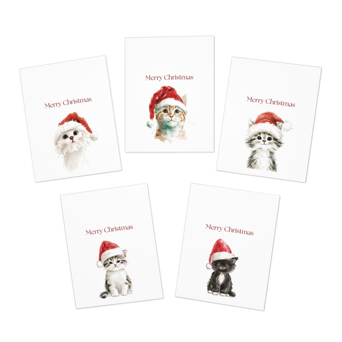 Christmas Hat Kitten Greeting Cards (25-Pack)