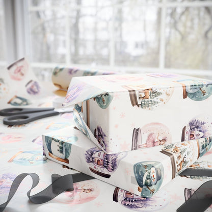 Winter Whimsy Globes – Holiday Snow Globe Wrapping Paper