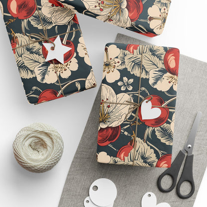 Vintage Cherry and Cherry Blossom Wrapping Papers
