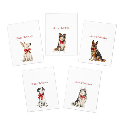 Dog Christmas Cards| Merry Christmas Greeting Cards – 25 Unique Designs | Blank Inside