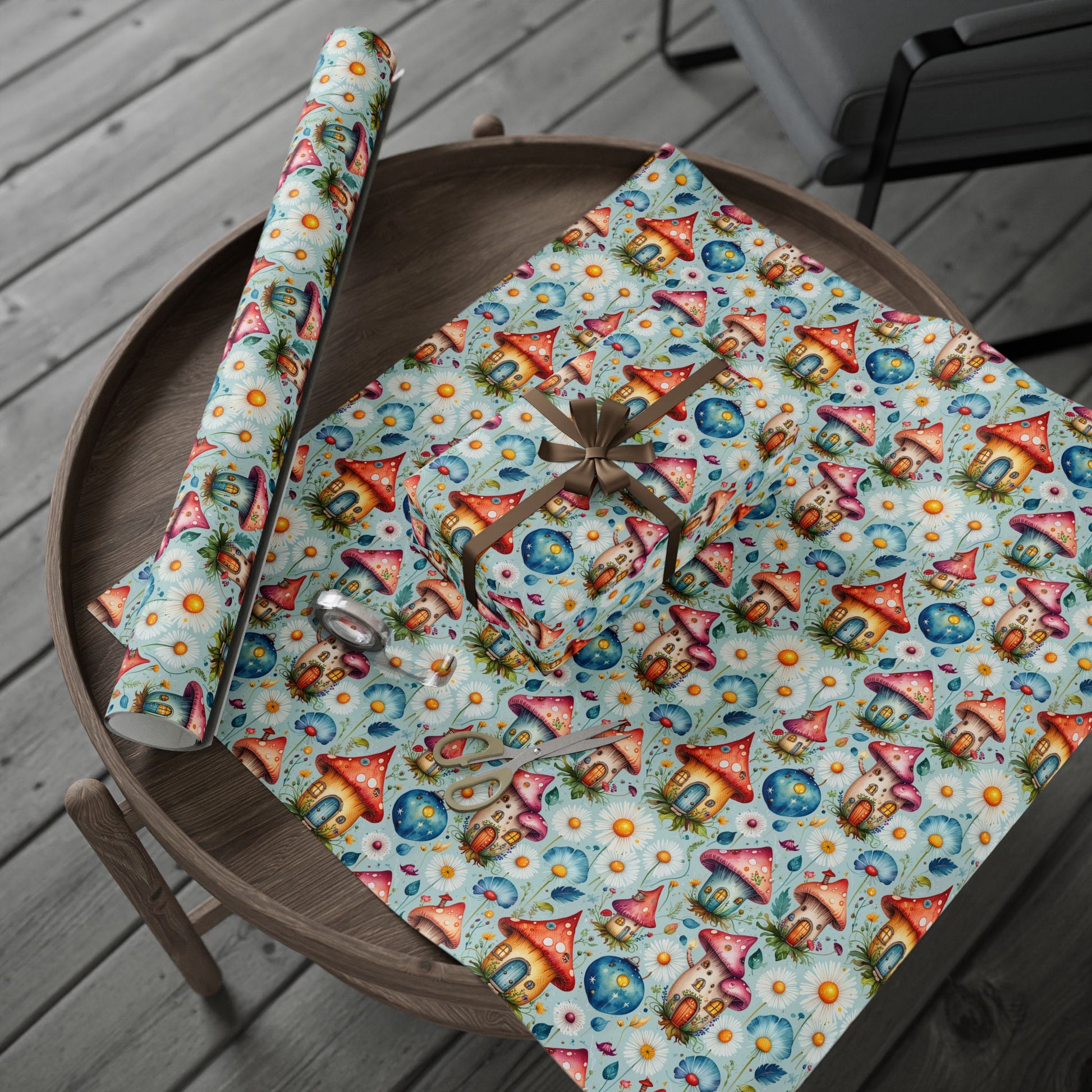 Fairy Mushroom Houses Gift Wrap