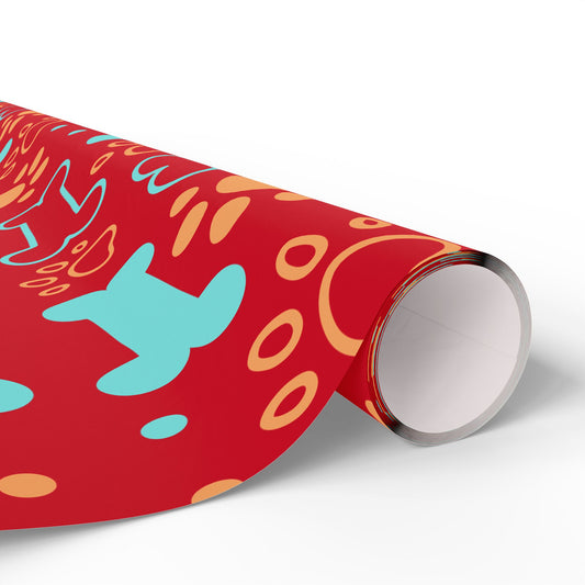 Fetchingly Fun Dog Bone Gift Wrap in Vibrant Red