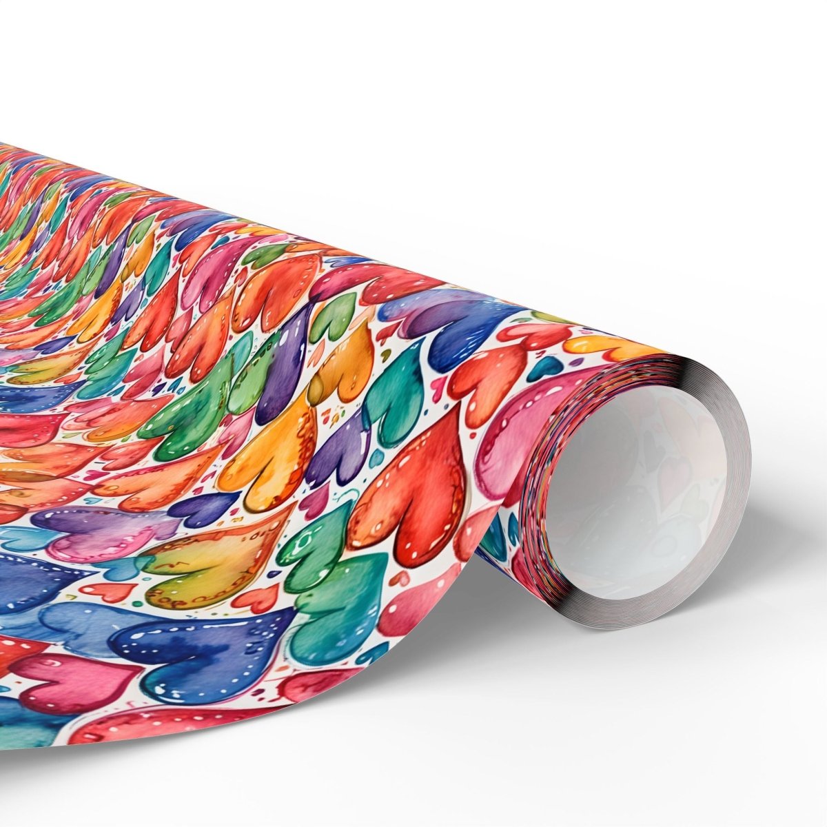 Vibrant Multicolor Heart Wrapping Paper Roll