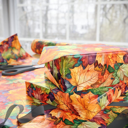Fall Leaf Wrapping Papers, Autumn Gift Wrap