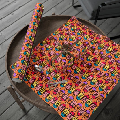 Colorful Orange Popsicle Wrapping Paper
