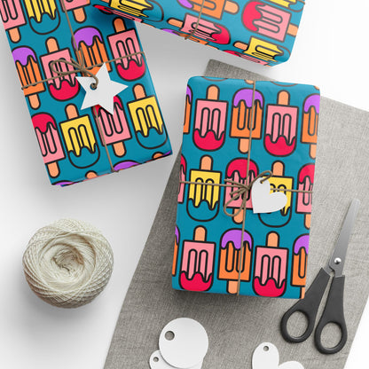 Colorful Blue Popsicle Pop Art Design