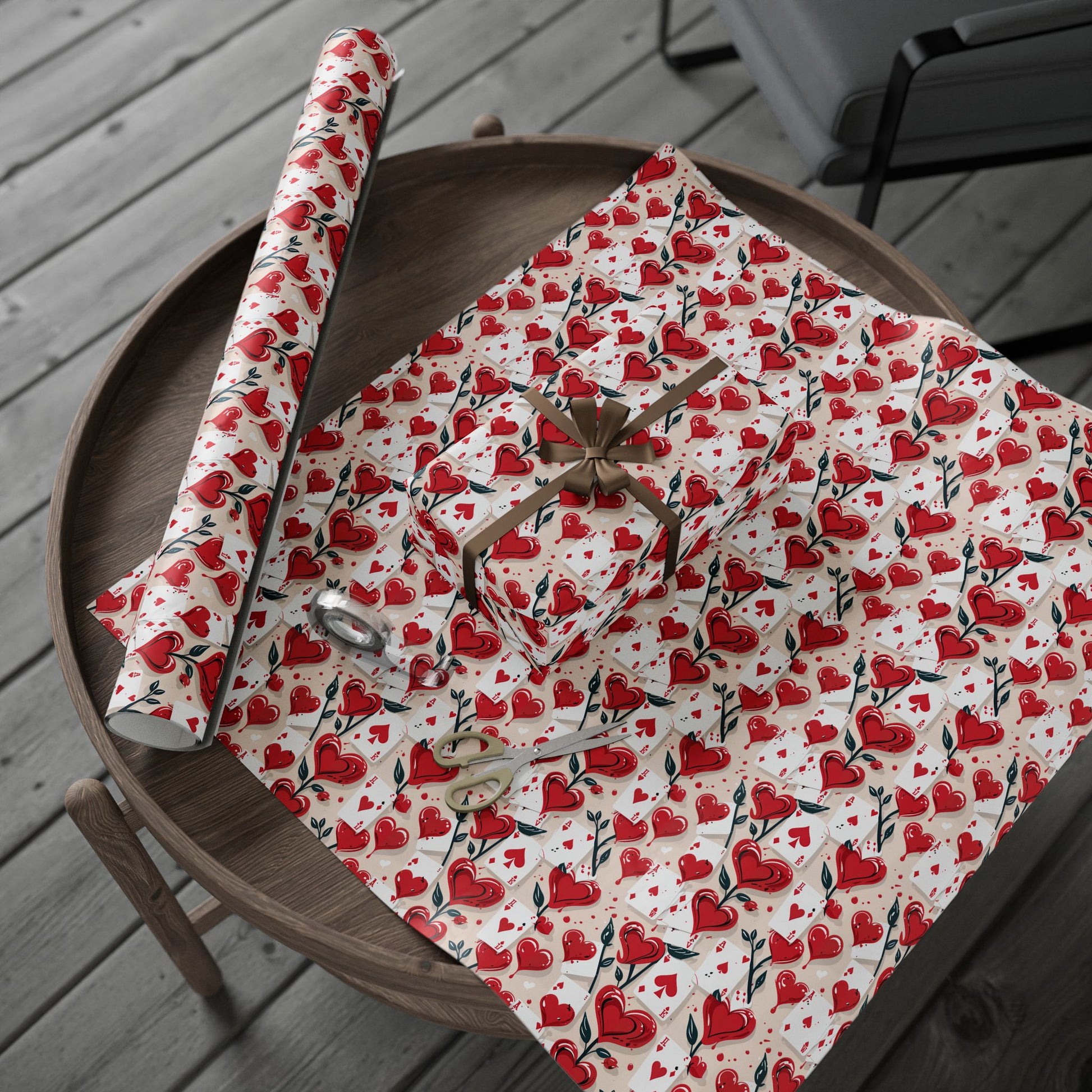 Queen of Hearts Playing Cards with Roses Being Painted Red