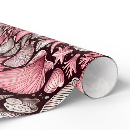 Pink Seashell Beach Theme Wrapping Paper