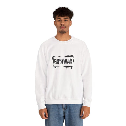 Crewneck Sweatshirt - 'Go Away' Stencil Graphic Cozy Pullover