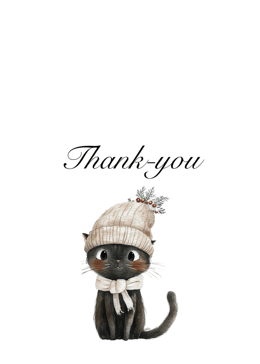 Cat Thank You Cards – 10 Pack | Blank Inside