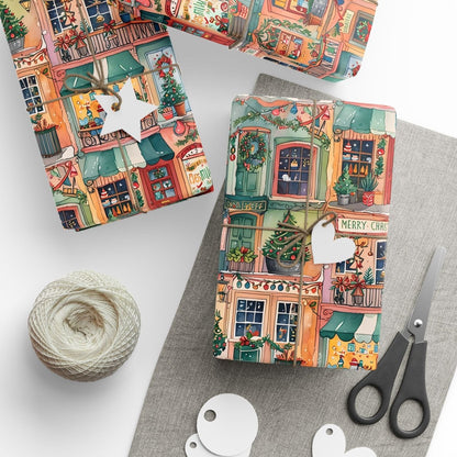 Festive Village Frenzy – Christmas Town Wrapping Paper