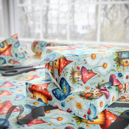 Fairy Mushroom Houses Gift Wrap