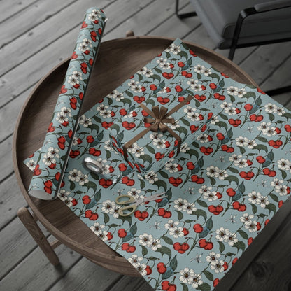 Chic Vintage Gift Wrapping Papers with Cherry Blossoms