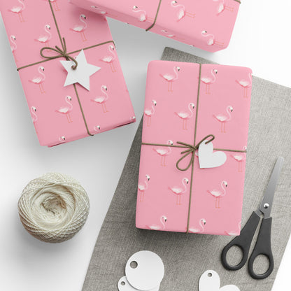 Chic Pink Tropical Flamingo Gift Wrap