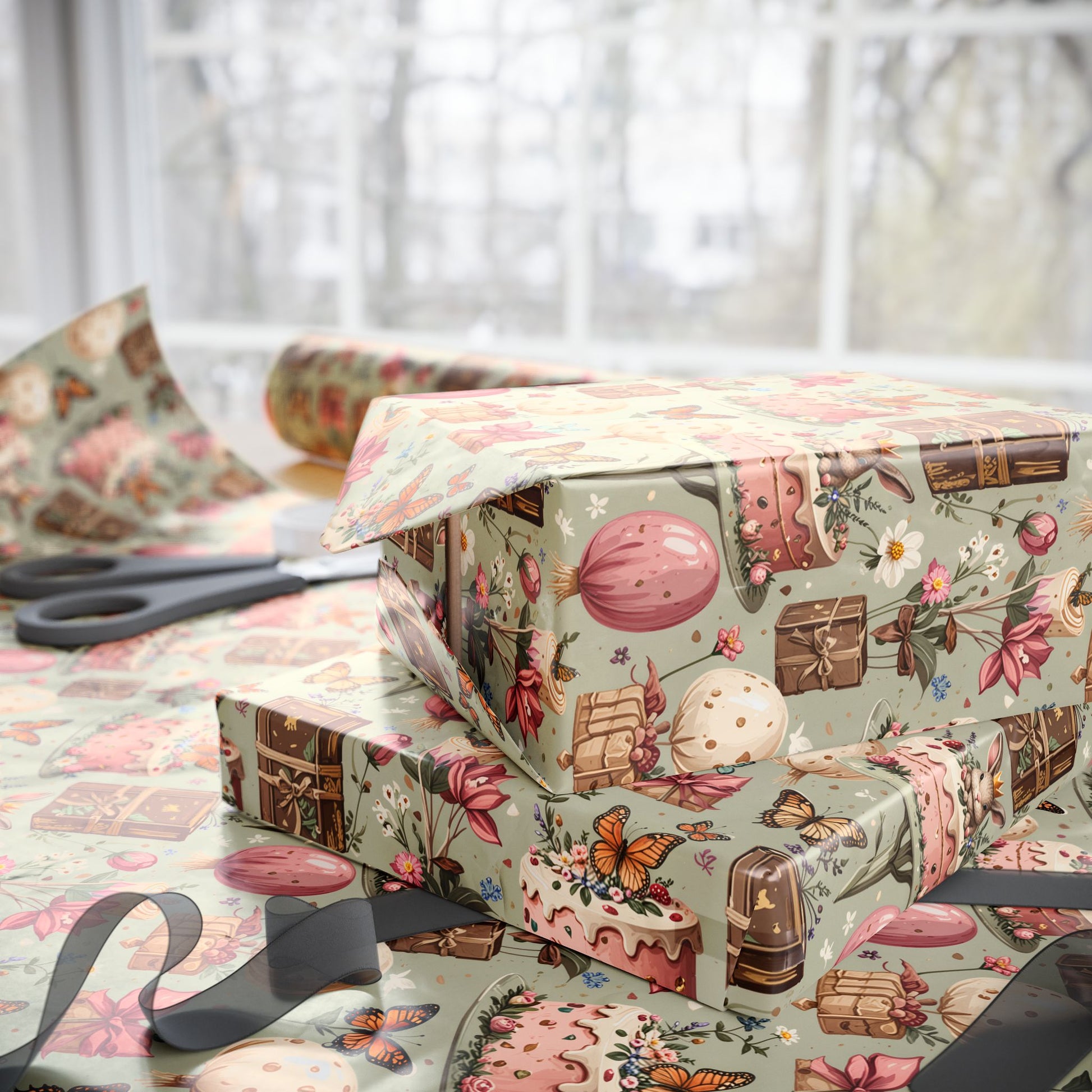 Charming Birthday Butterfly Gift Wrap